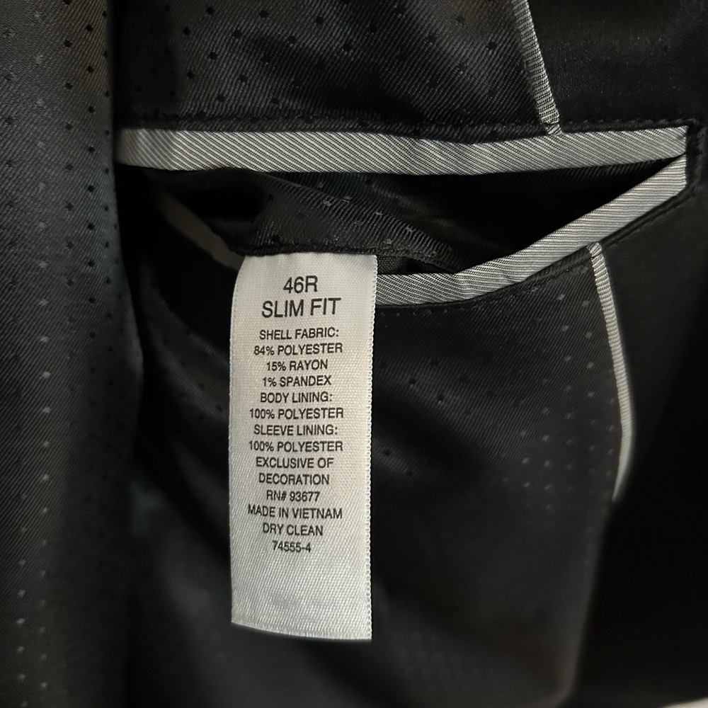 J Ferrar Slim Fit Evening Blazer – Size 46R – Black Metallic Shine Tuxedo Jacket - Picture 4 of 6